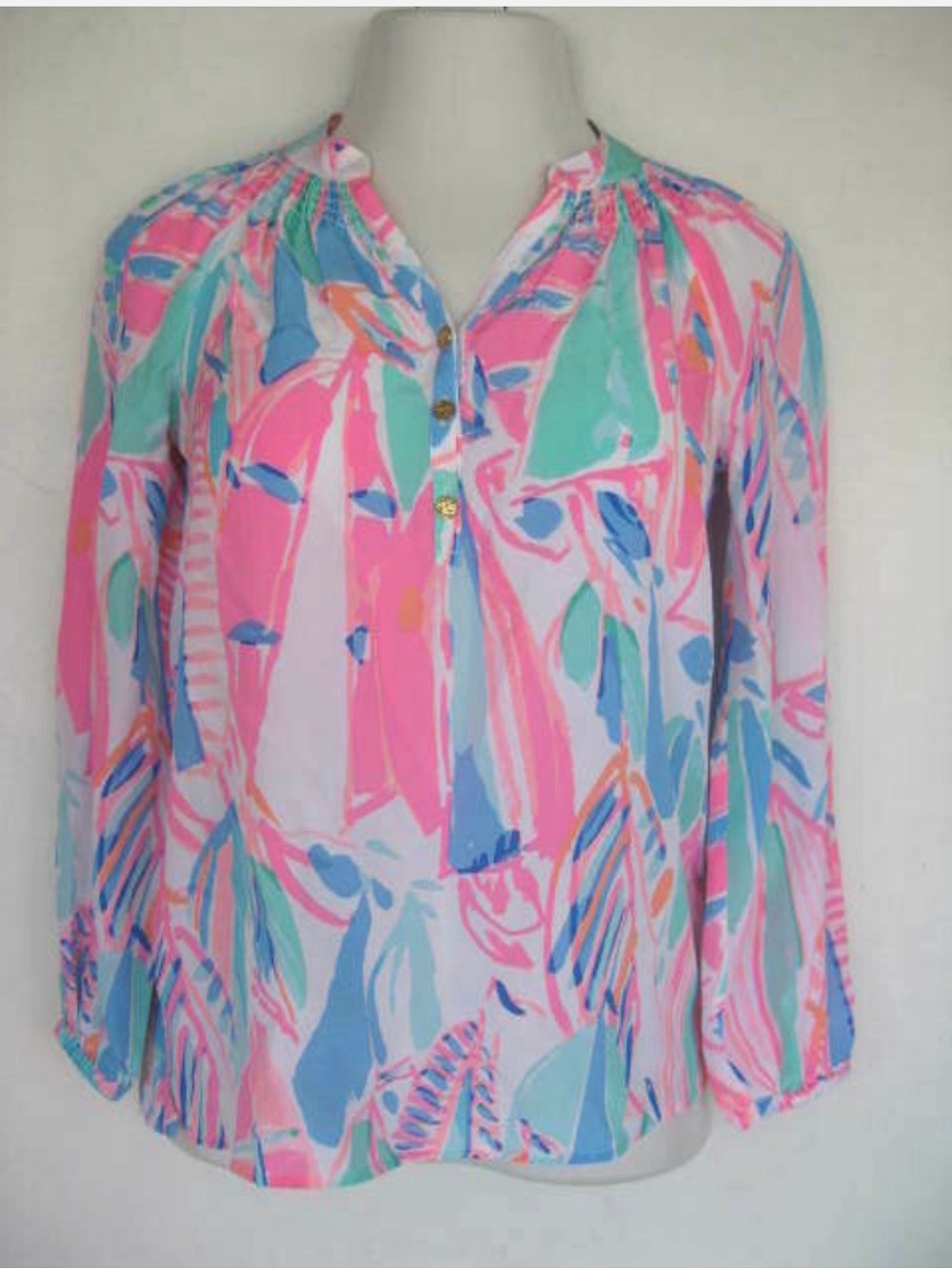Lilly Pulitzer 100% Silk Out to Sea Top